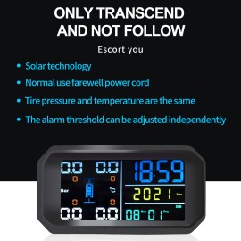 Wireless Tire Pressure Monitoring System External Tire Pressure Monitor for Cars Colorful Screen