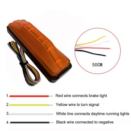 2PCS 28 LED Truck Tail Light Turn Signal Running Brake Reverse Tail light high-mount stop lamp for Trailer UTV UTE RV ATV Truck