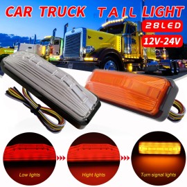 2PCS 28 LED Truck Tail Light Turn Signal Running Brake Reverse Tail light high-mount stop lamp for Trailer UTV UTE RV ATV Truck